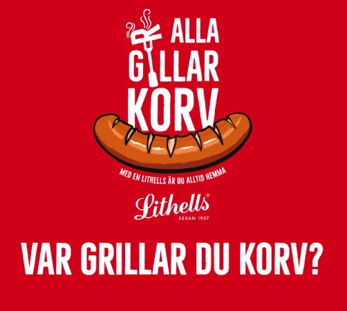 Alla grillar korv — kampanjaffisch